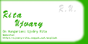 rita ujvary business card